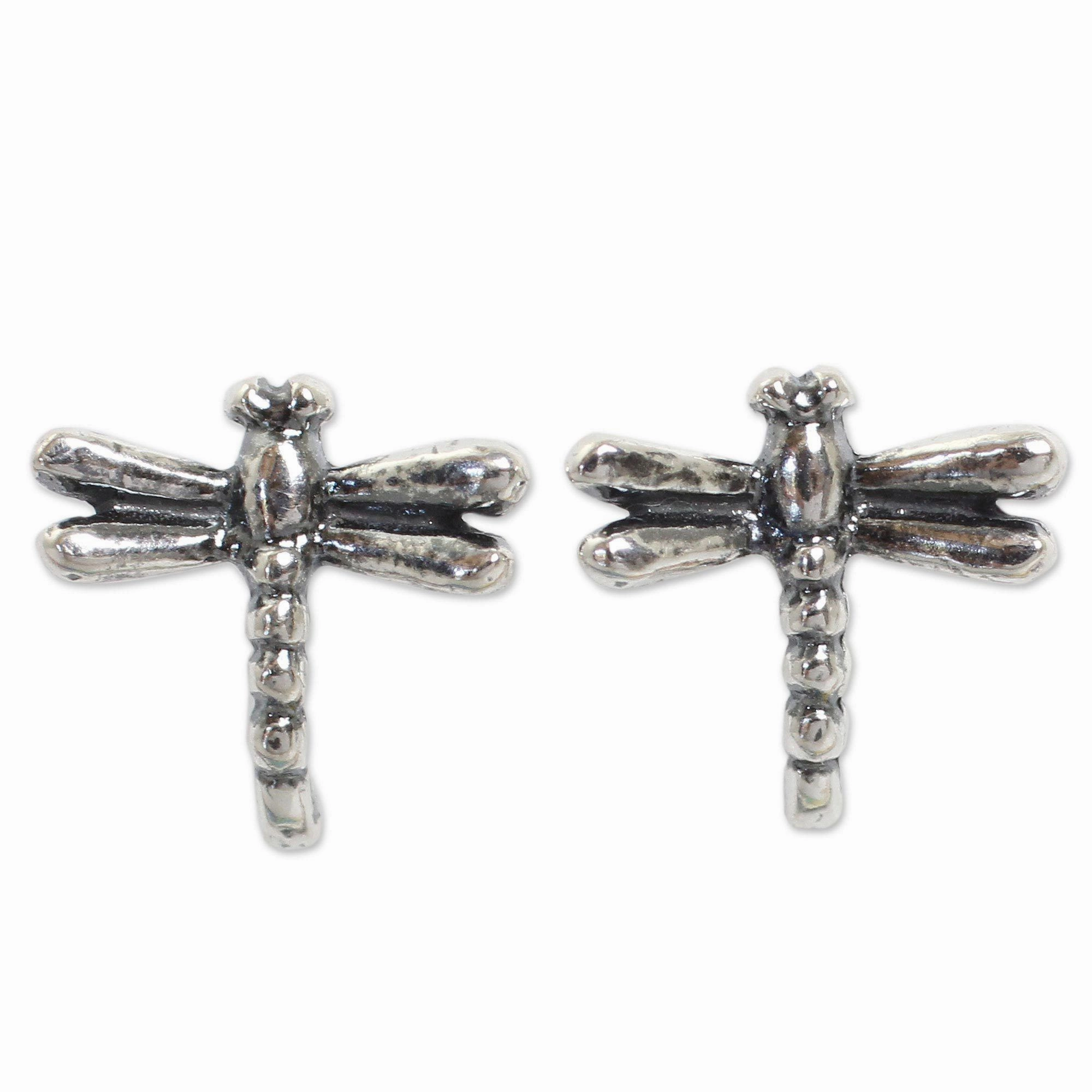 Baby Dragonfly Sterling Silver Stud Earrings