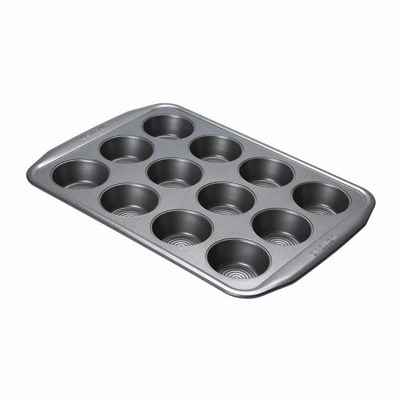 Bakeware 12 cup muffin tray, 10 x 15'', non-stick