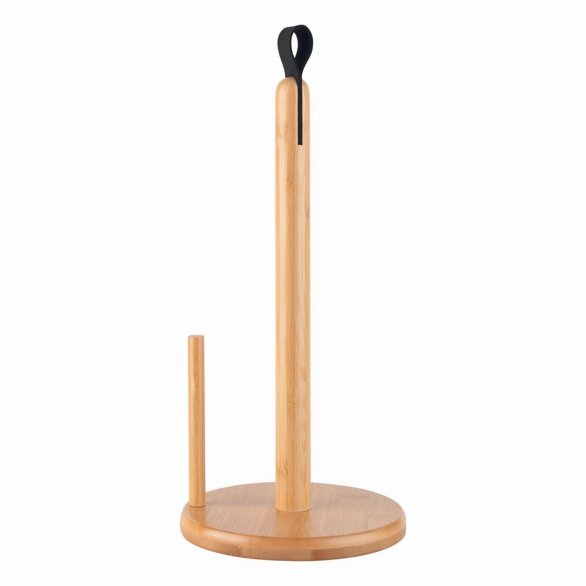 Bamboo Leather Paper Towel Holder