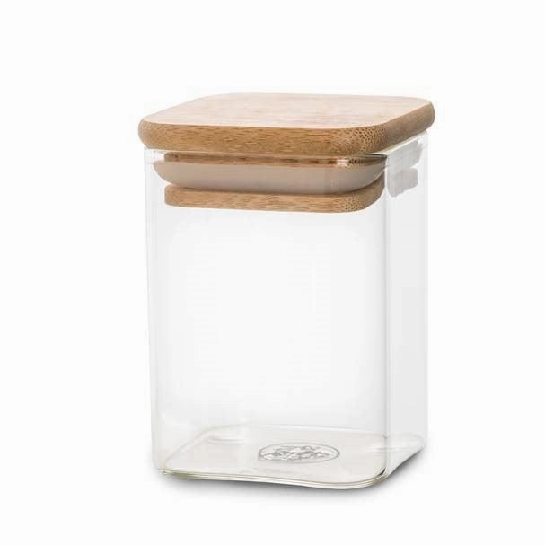 Bamboo Spice Rack with Square Herb & Spice Jars Large Pack