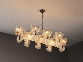 Barovier & Toso Large Italian Chandelier in Crystal Glass and Brass Knife Set,Kitchen Knives