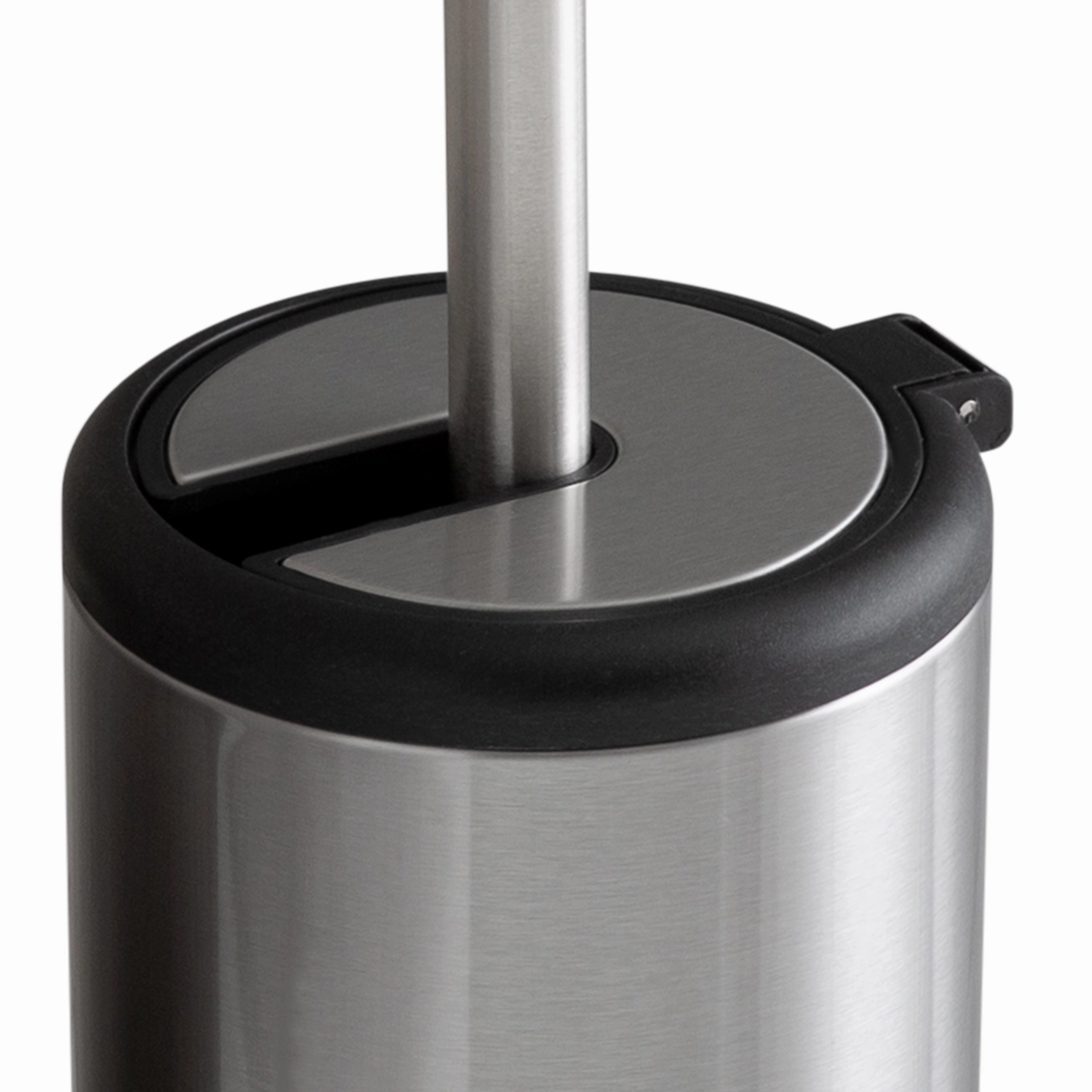 Bath Bliss 2 Pack Self Closing Lid Toilet Brush and Holder in Stainless Steel - 4.5" Rd x 14.75"