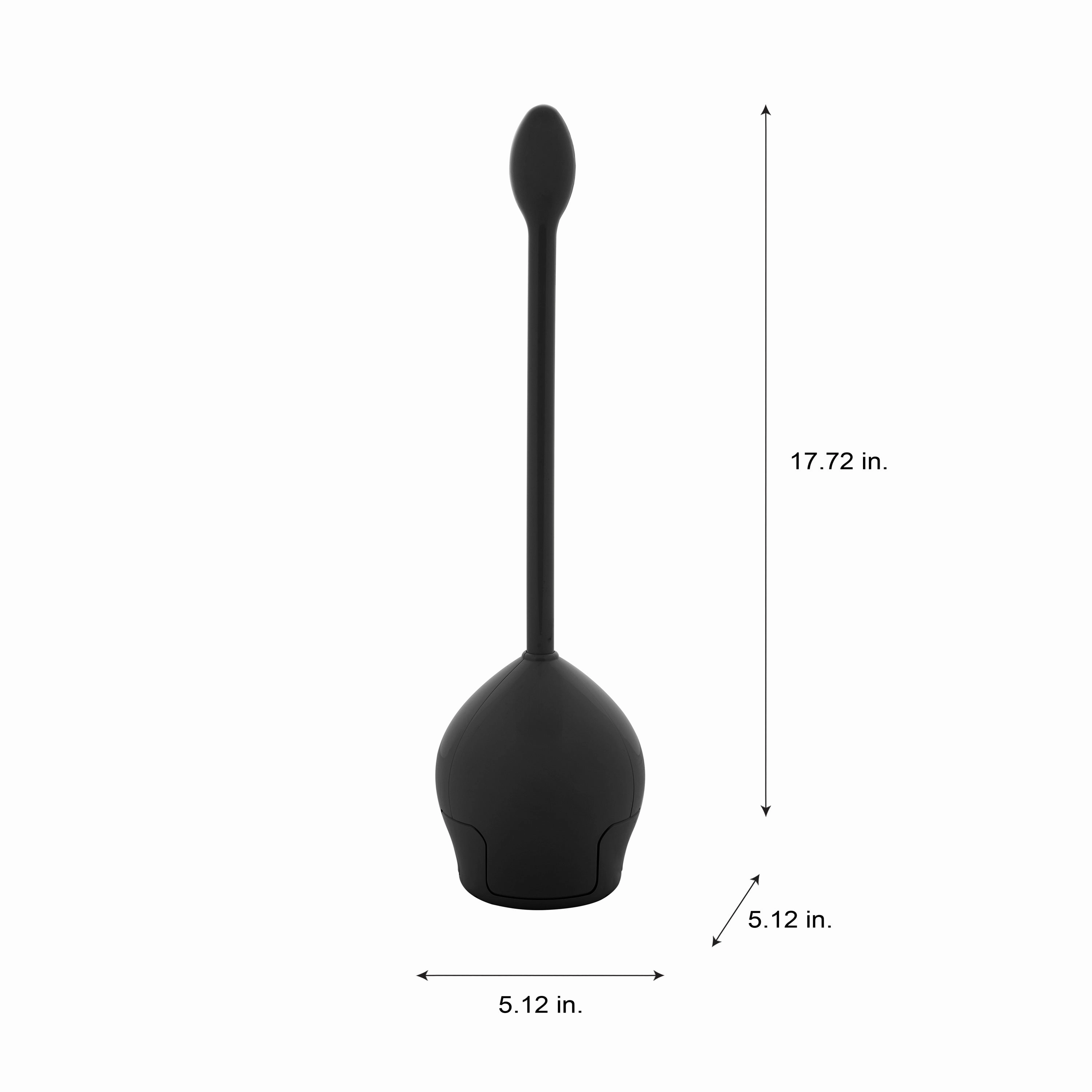 Bath Bliss Firm Grip Tulip Toilet Bowl Brush in Black - 5"x 5"x 17.7"