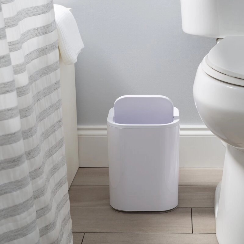 Bath Bliss Plastic 2.11 Gallon Swing Top Waste Basket