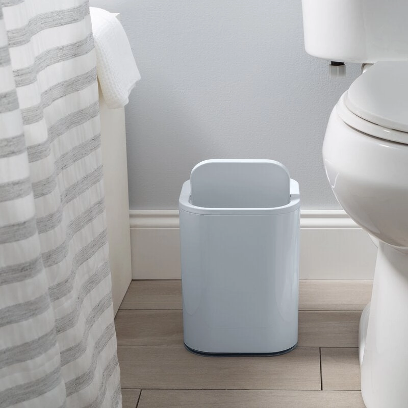 Bath Bliss Plastic 2.11 Gallon Swing Top Waste Basket