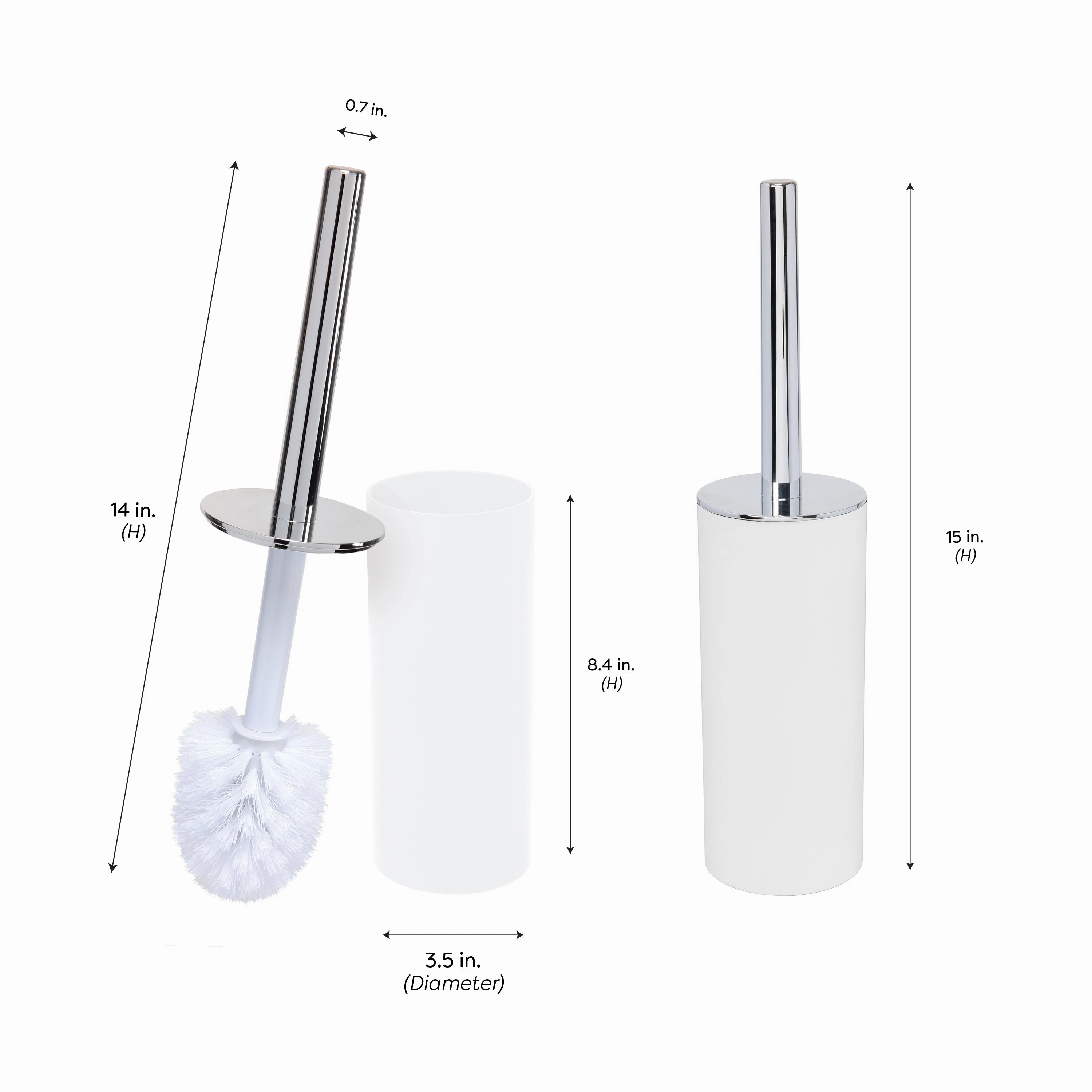 Bath Bliss Soft Touch Toilet Brush Set in Matte Black