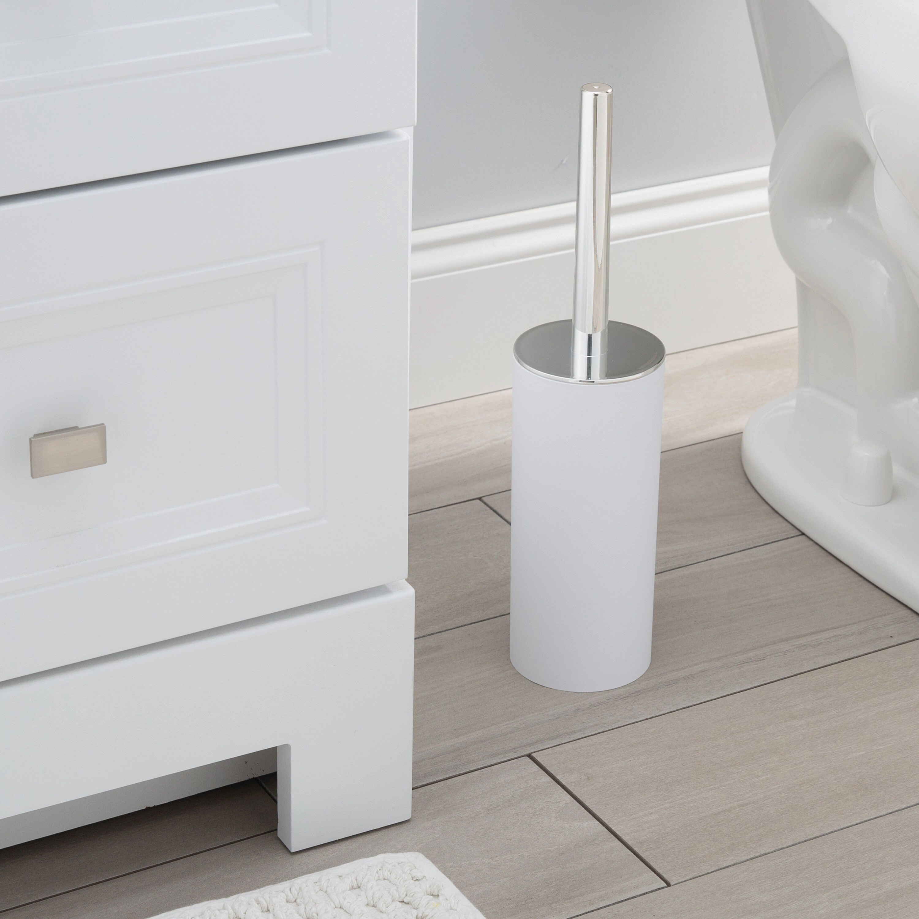 Bath Bliss Soft Touch Toilet Brush Set in Matte Black