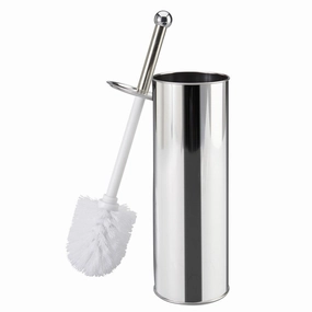 Bath Bliss Stainless Steel Toilet Brush and Holder - 3.75"Rd x 14.75" Toilet Brush,Bathroom Cleaner
