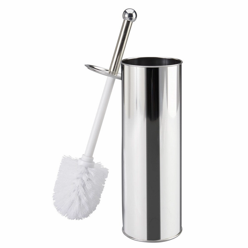Bath Bliss Stainless Steel Toilet Brush and Holder - 3.75"Rd x 14.75" Toilet Brush,Bathroom Cleaner