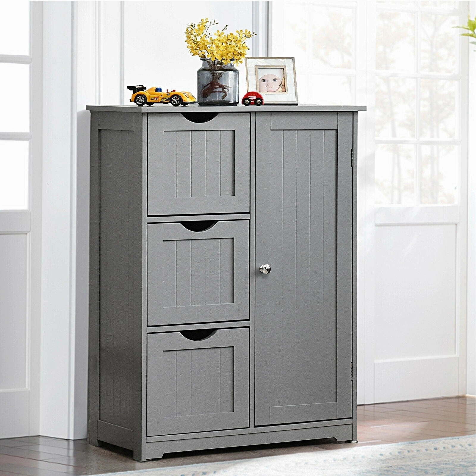 Bathroom Floor Cabinet, Wooden Storage Cabinet