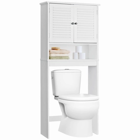 Bathroom Over-The-Toilet Space Saver Storage with Adjustable Shelf bathroom storage cabinet, over toilet storage