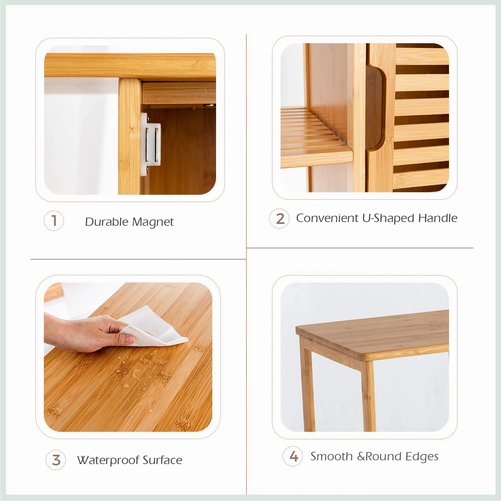 Bathroom Storage Cabinet Bamboo Floor Cabinet Free Standing Organizer