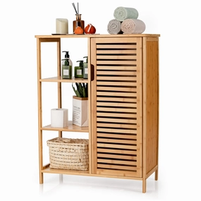Bathroom Storage Cabinet Bamboo Floor Cabinet Free Standing Organizer bathroom storage cabinet, over toilet storage