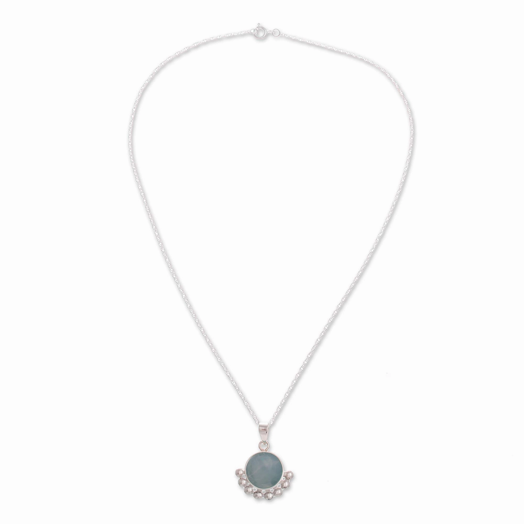 Bauble Delight Blue Opal Pendant Necklace from Peru
