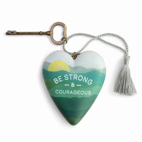 Be Strong & Courageous Art Heart Decorative Mirror,Home Decor Mirror