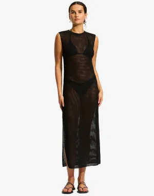 Beach Edit Maxi Knit Dress - Black