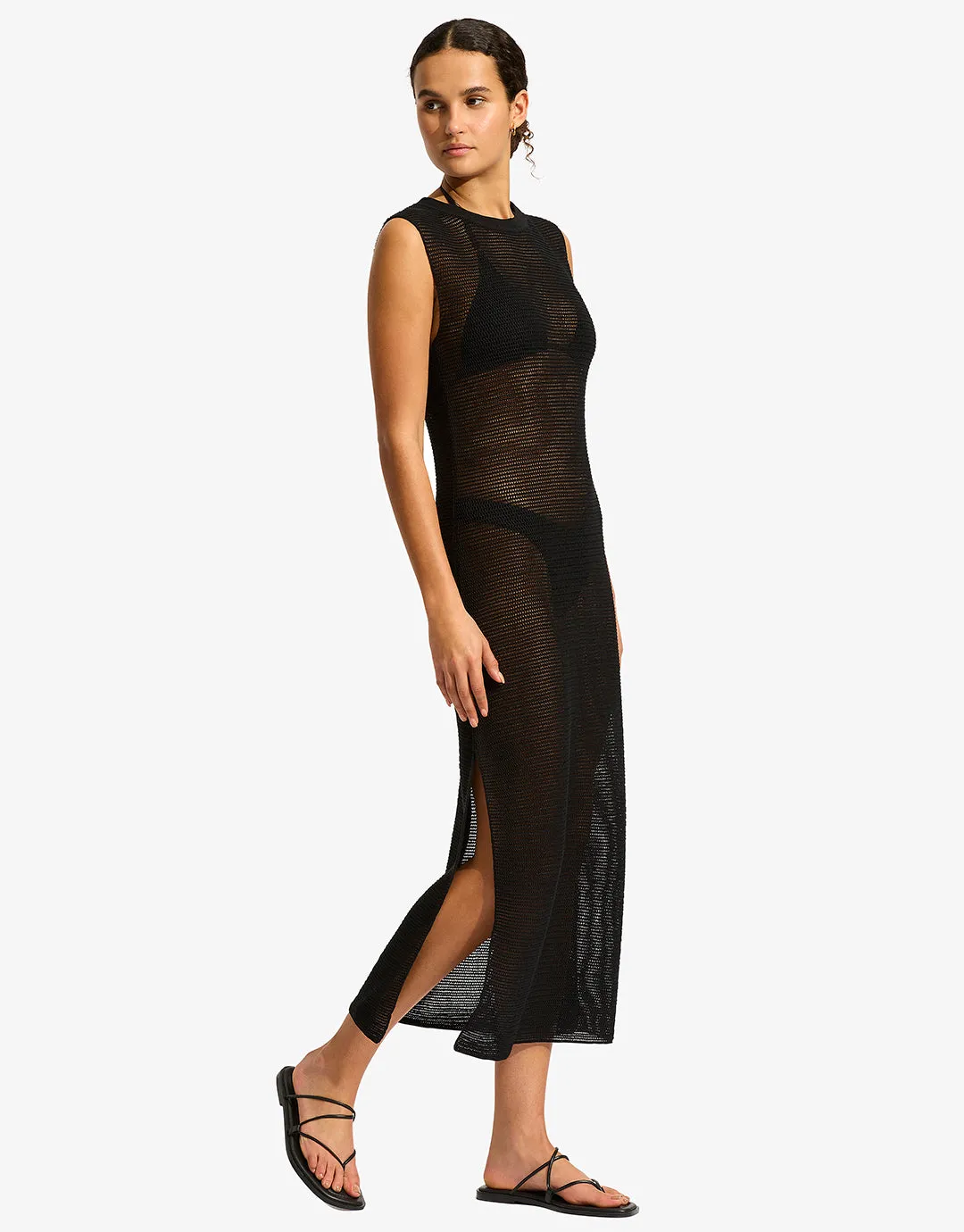 Beach Edit Maxi Knit Dress - Black