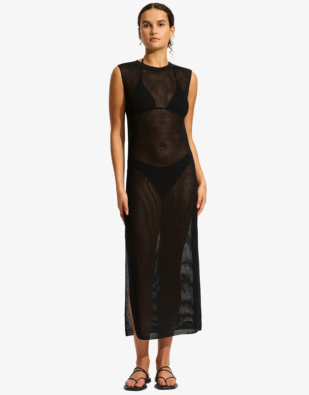 Beach Edit Maxi Knit Dress - Black