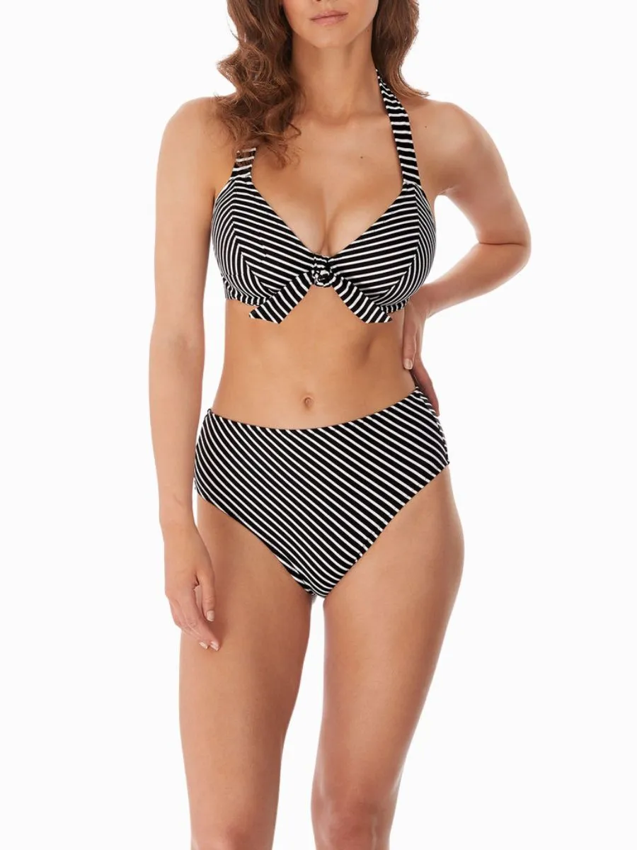 Beach Hut Bandless Halter Bikini Top - Black