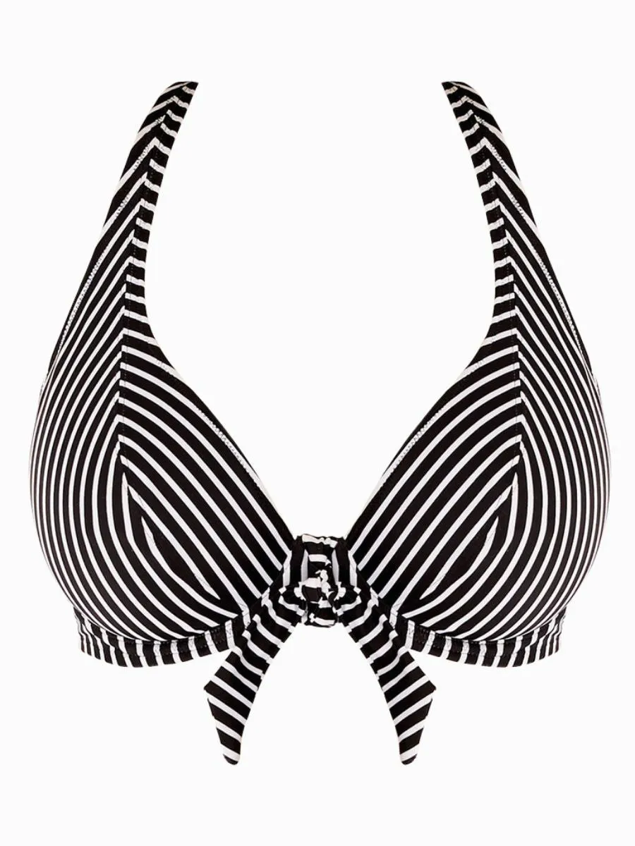 Beach Hut High Apex Bikini Top - Black