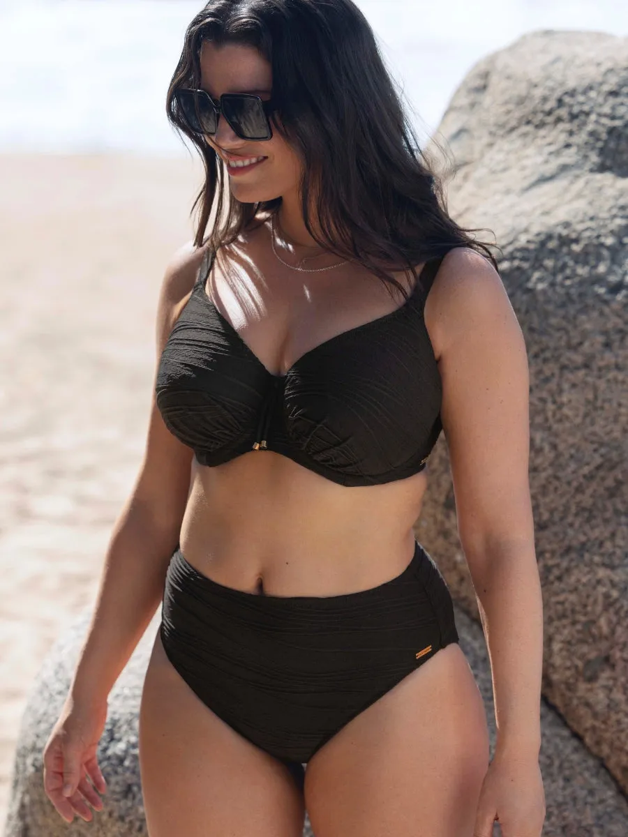Beach Waves Full Cup Bikini Top - Black