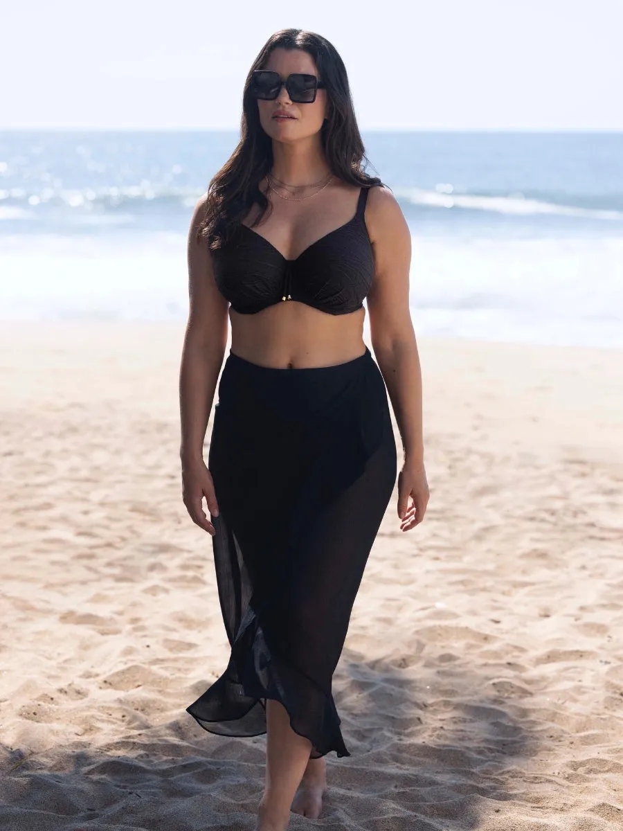 Beach Waves Full Cup Bikini Top - Black