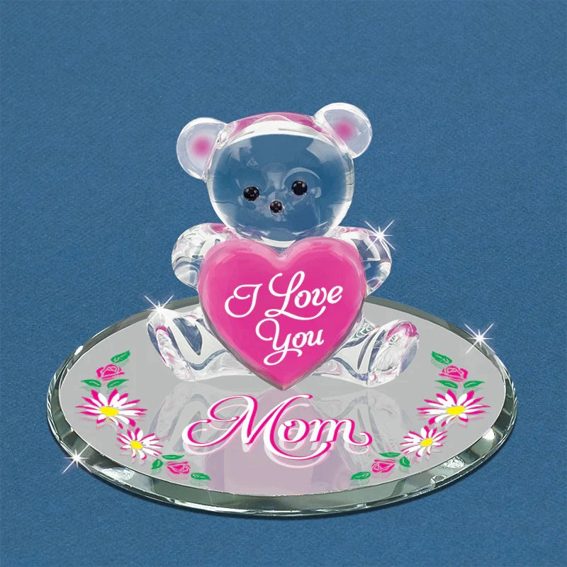 Bear "I Love You Mom" Figurine Decorative Mirror,Home Decor Mirror