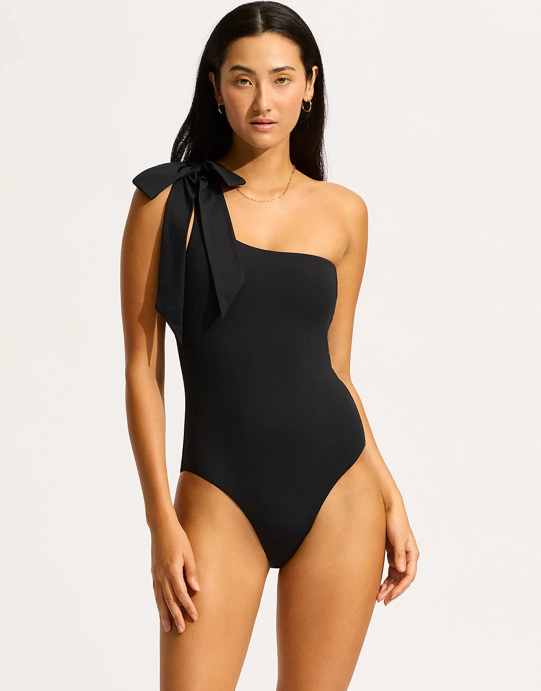 Beau One Shoulder Swimsuit - Black