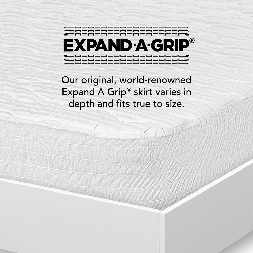 Beautyrest 500-Thread Count Pima Cotton Dobby Stripe Mattress Pad - White