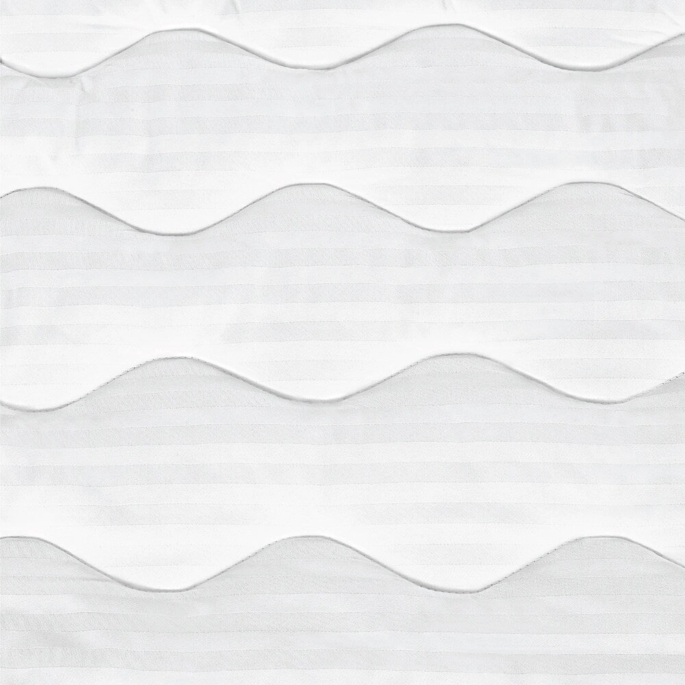 Beautyrest 500-Thread Count Pima Cotton Dobby Stripe Mattress Pad - White