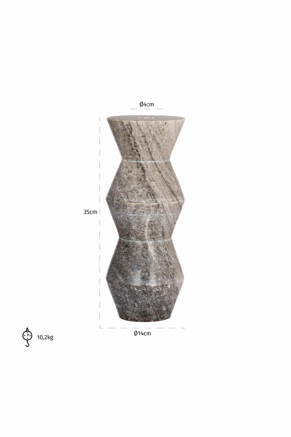 Beige Marble Angular Vase | OROA Sepp