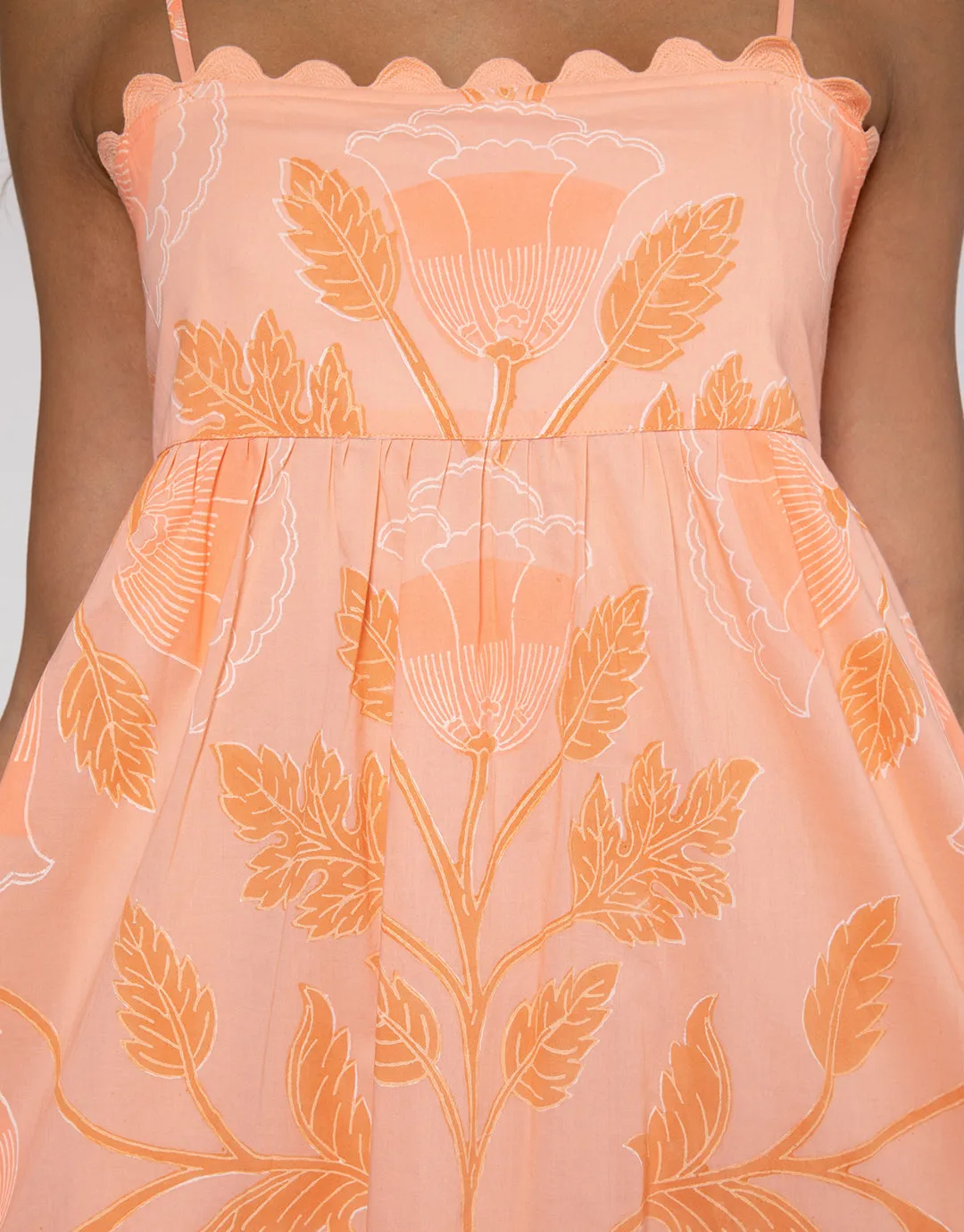 Bellflower Tie Back Midi Dress - Peach