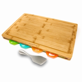 BergHOFF Aaron Probyn 5Pc Cheese Knife and Bamboo Board Set, Multicolored Inserts Food Storage,Kitchen Storage