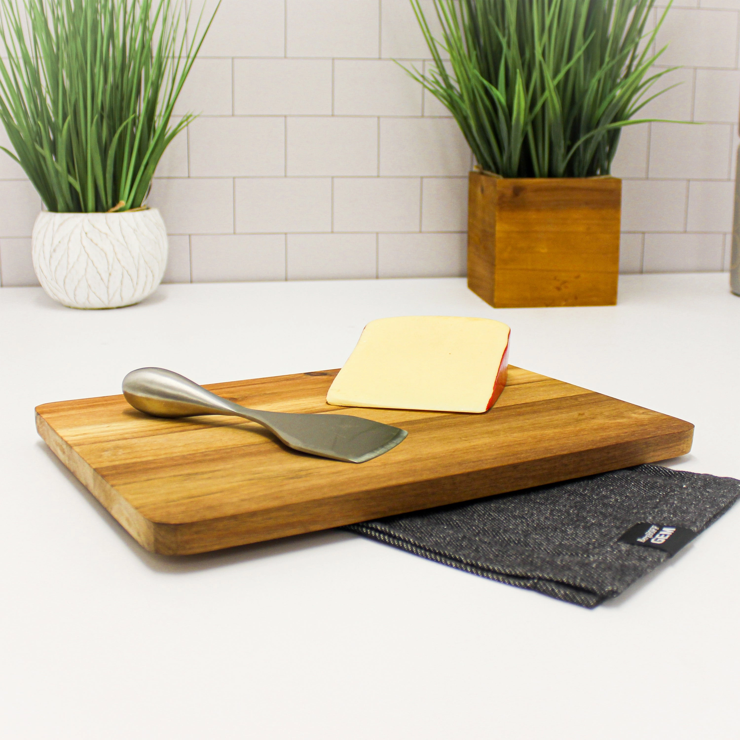 BergHOFF Aaron Probyn 5Pc Cheese Knife and Bamboo Board Set, Multicolored Inserts