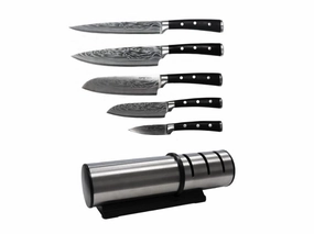 BergHOFF Antigua 7Pc Stainless Steel Cutlery Set with Wood Storage Case Food Storage,Kitchen Storage