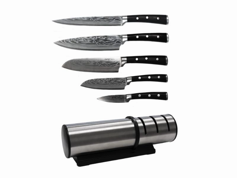 BergHOFF Antigua 7Pc Stainless Steel Cutlery Set with Wood Storage Case Food Storage,Kitchen Storage