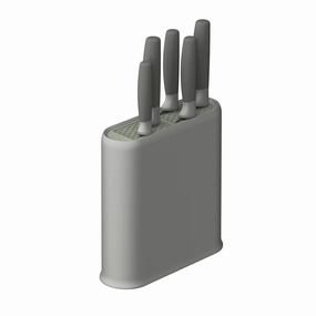BergHOFF Balance Nonstick Stainless Steel 6Pc Knife Block Set, Recycled Material, Green Food Storage,Kitchen Storage