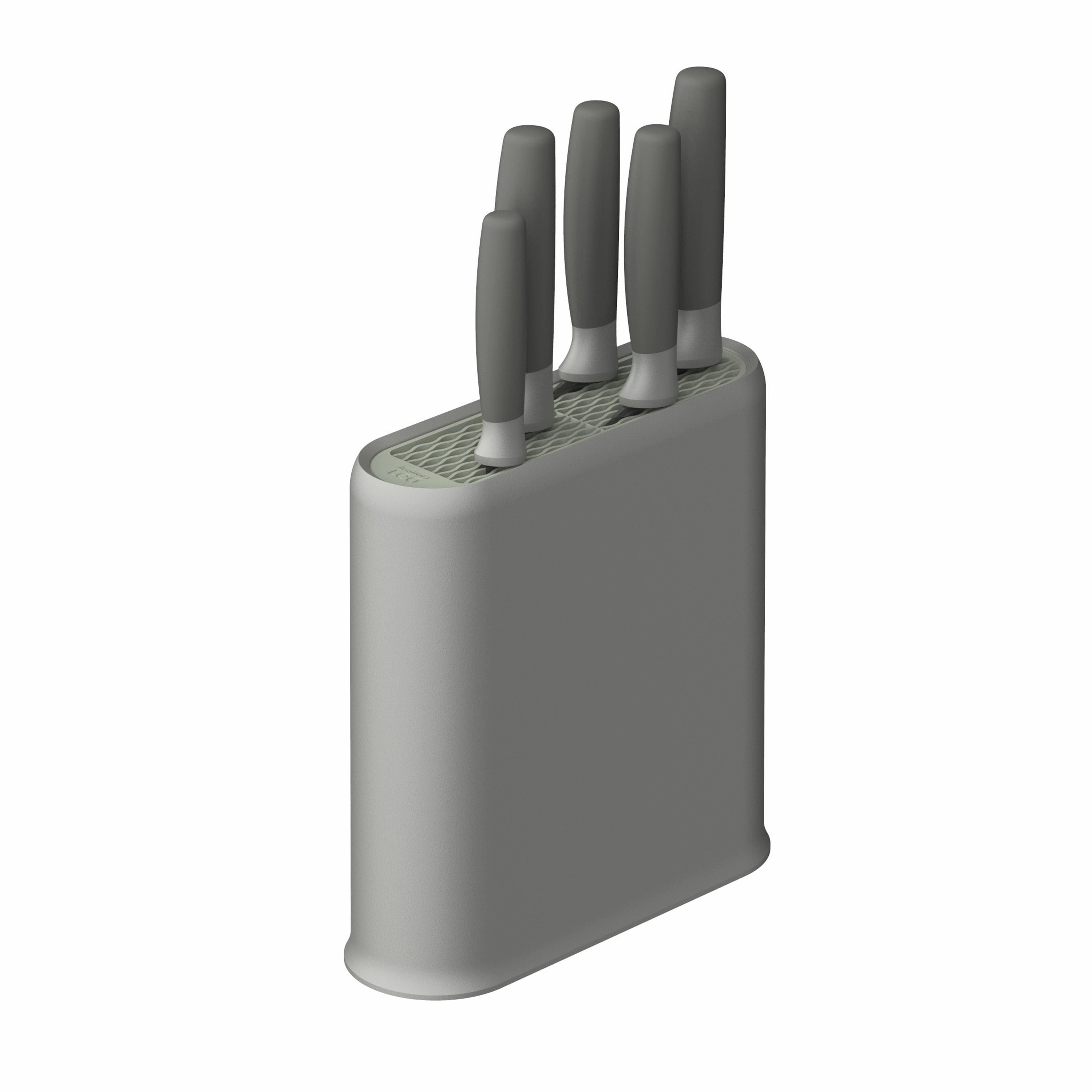BergHOFF Balance Nonstick Stainless Steel 6Pc Knife Block Set, Recycled Material, Green Food Storage,Kitchen Storage