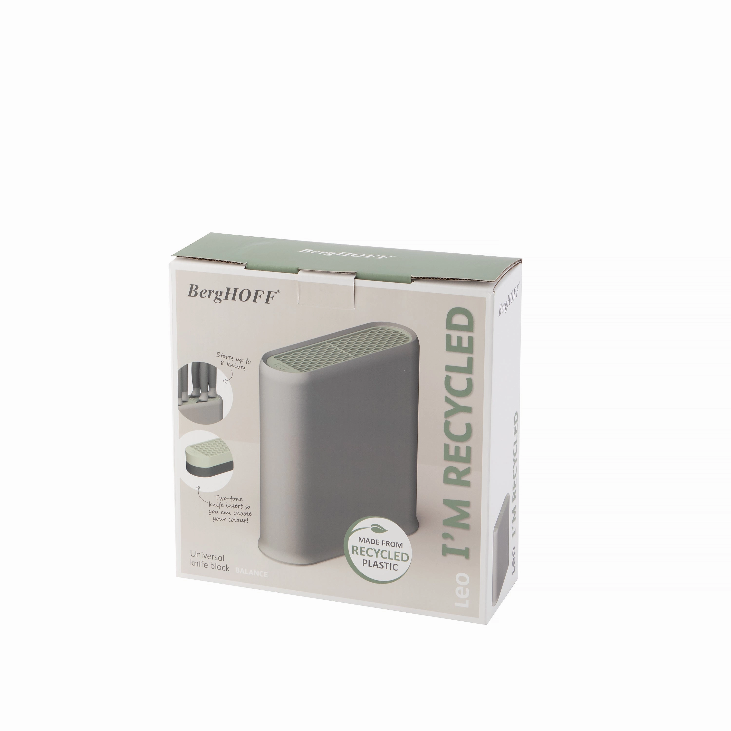 BergHOFF Balance Universal Knife Block, Removable Insert, Recycled Material
