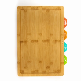 BergHOFF Bamboo Cutting Board with 4pc Flexible Boards, 16.5" x 11.8" Food Storage,Kitchen Storage