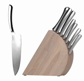 BergHOFF Concavo 8pc Stainless Steel Knife Set with Block Food Storage,Kitchen Storage
