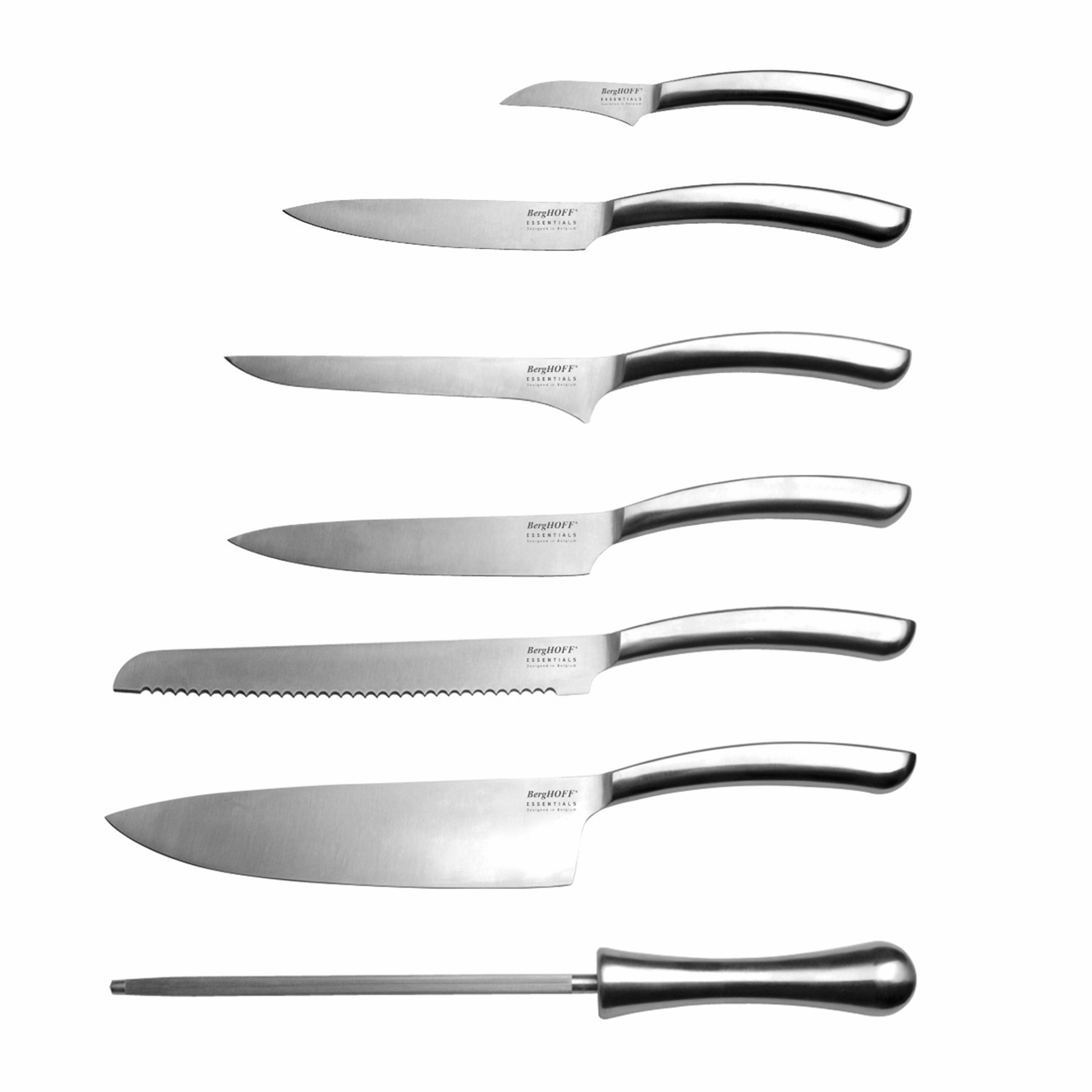 BergHOFF Concavo 8pc Stainless Steel Knife Set with Block