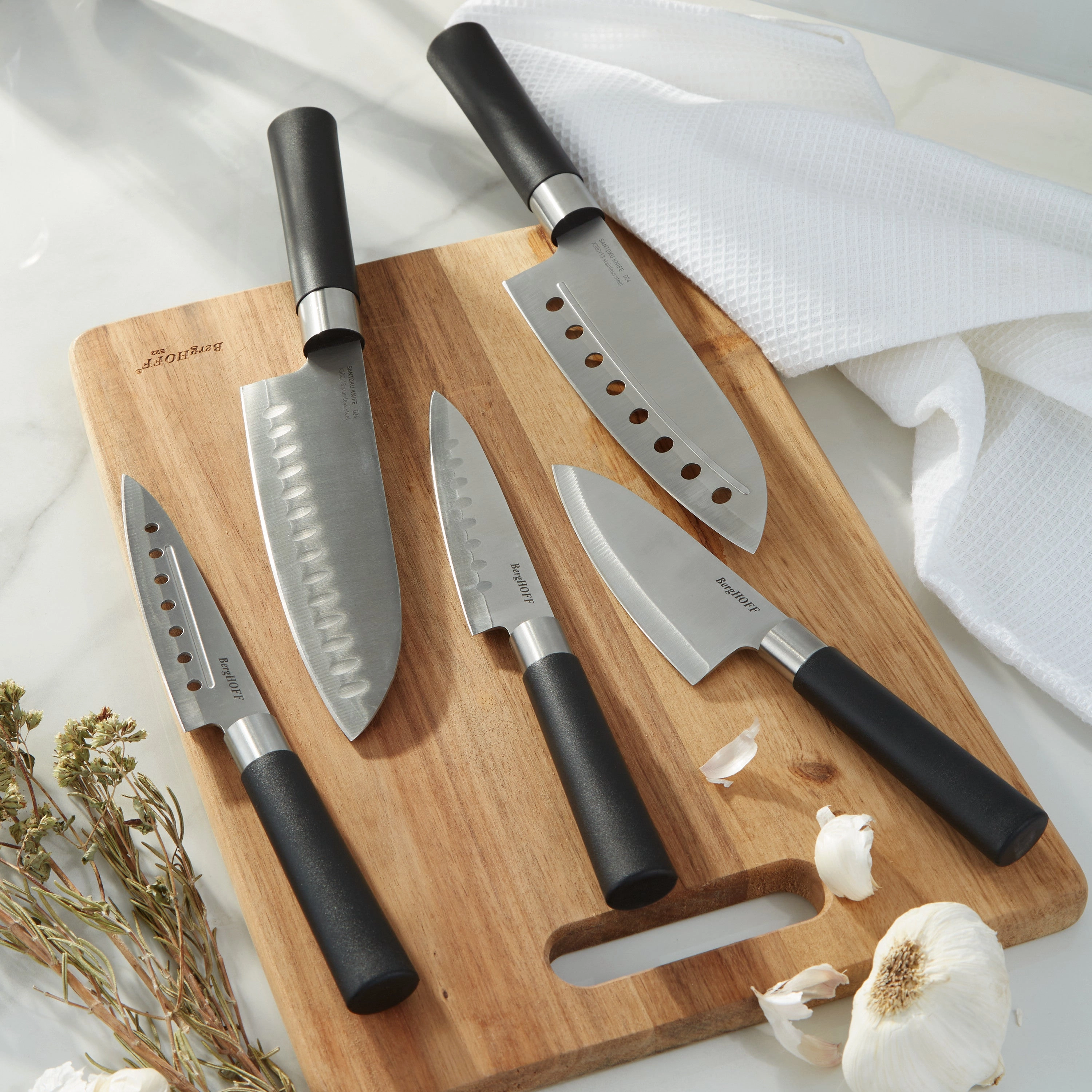 BergHOFF DiNA Codon 5pc Stainless Steel Santoku Set