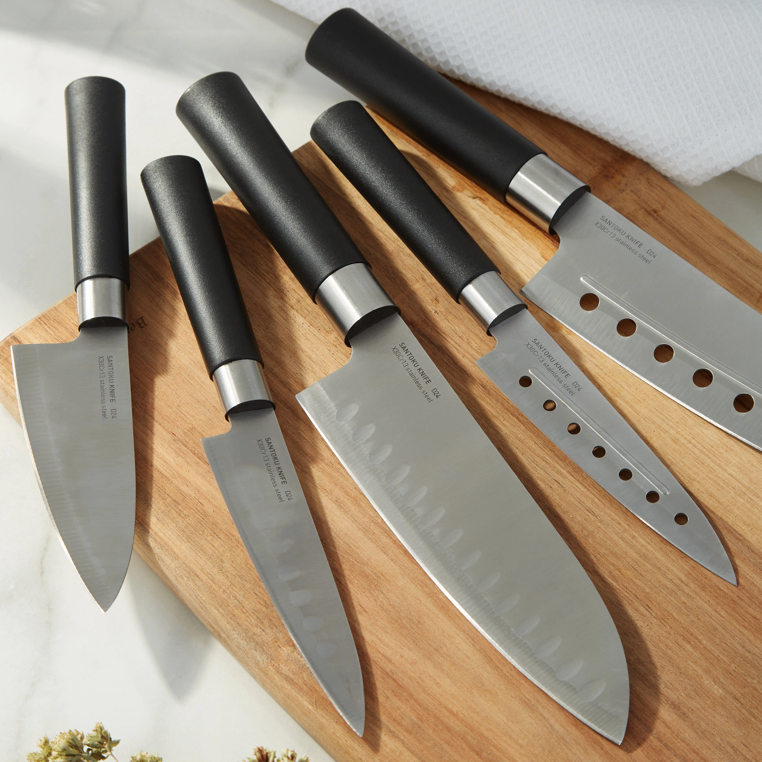 BergHOFF DiNA Codon 5pc Stainless Steel Santoku Set