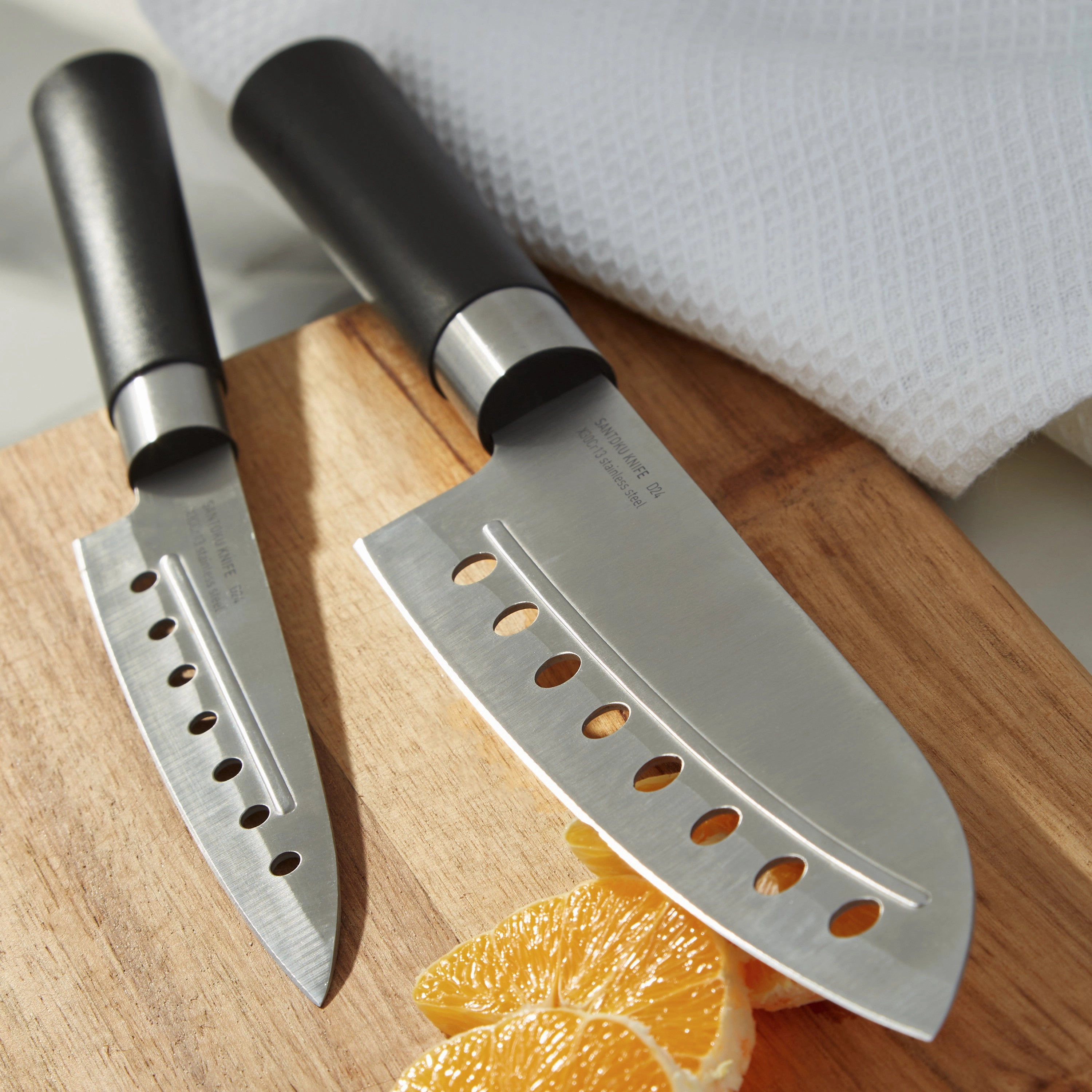 BergHOFF DiNA Codon Stainless Steel Santoku Knife with Holes, 5"
