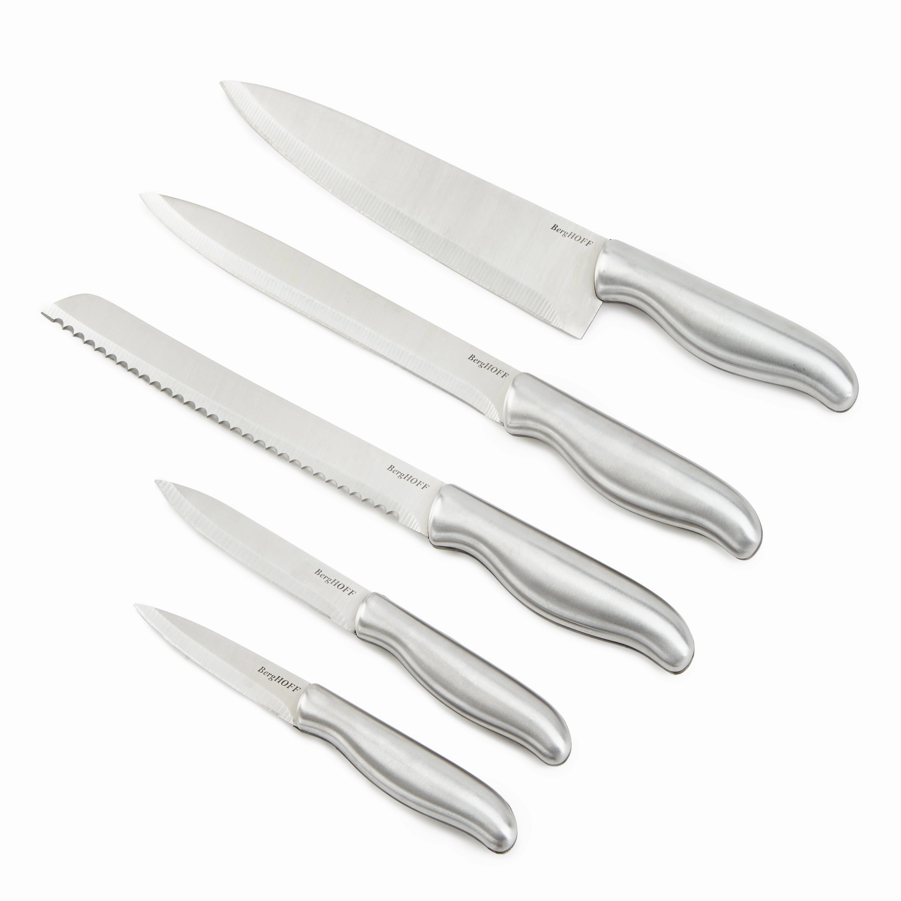 BergHOFF DiNA Entity 6pc Stainless Steel Knife Block Set