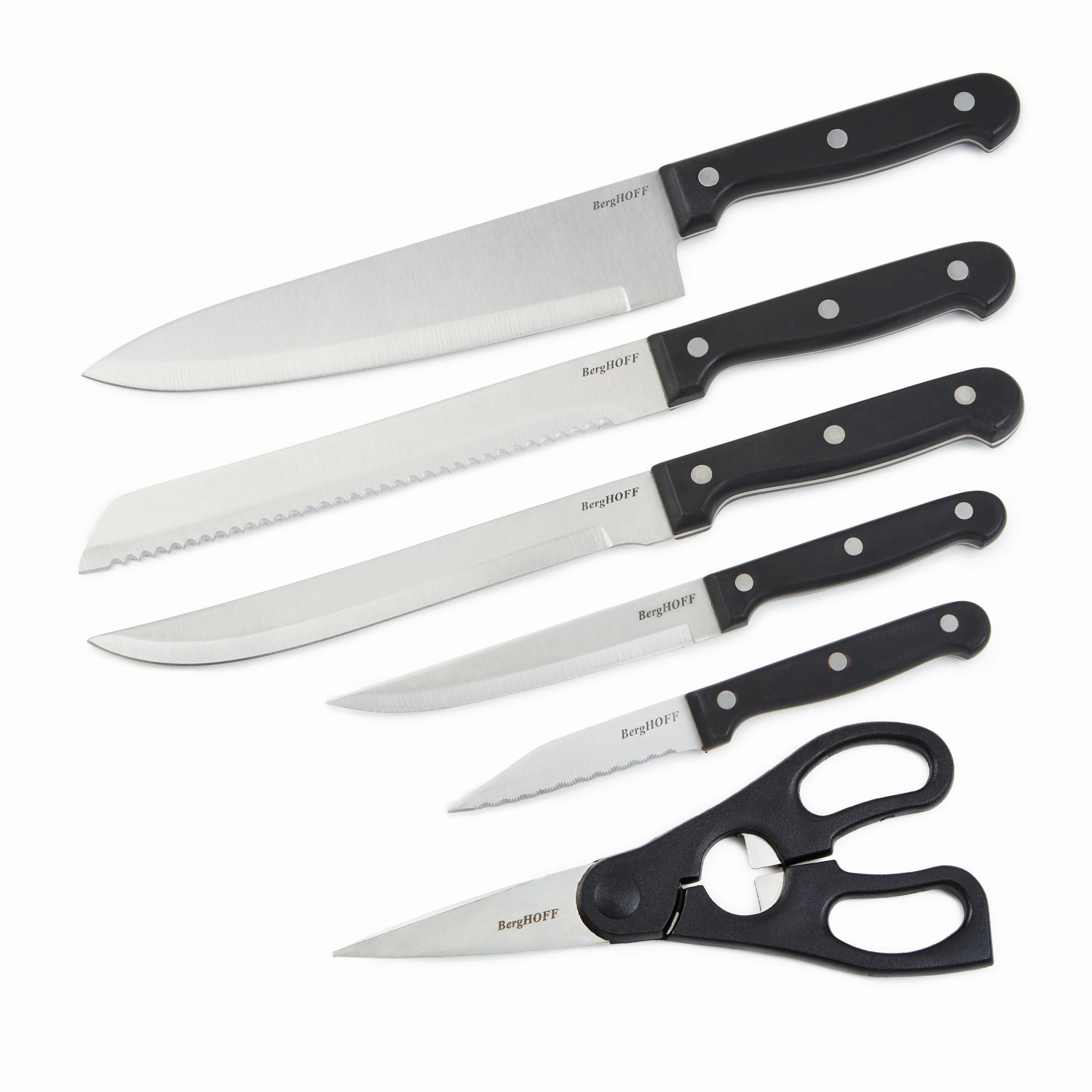 BergHOFF DiNA Pica 7pc Stainless Steel Knife Block Set