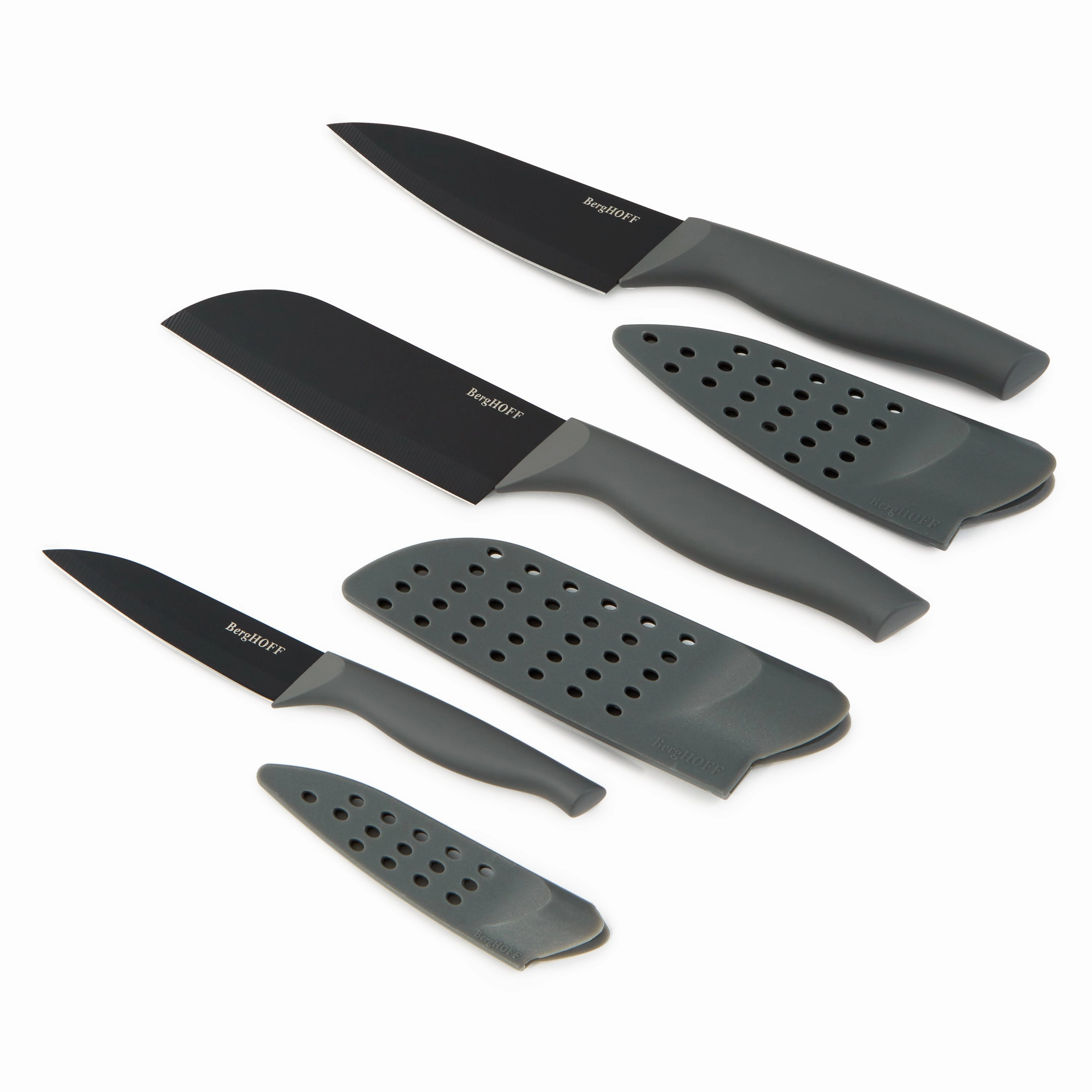 BergHOFF DiNA Vector Nonstick Stainless Steel 3Pc Knife Set Food Storage,Kitchen Storage