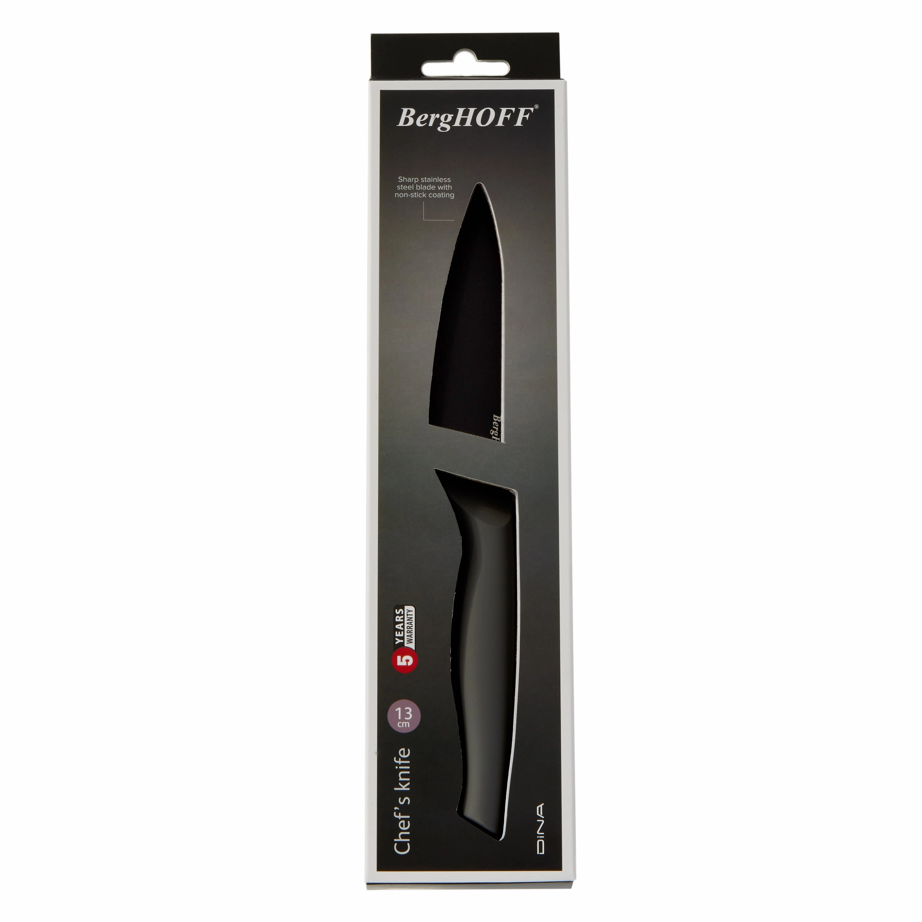 BergHOFF DiNA Vector Nonstick Stainless Steel Chef's Knife, 5"