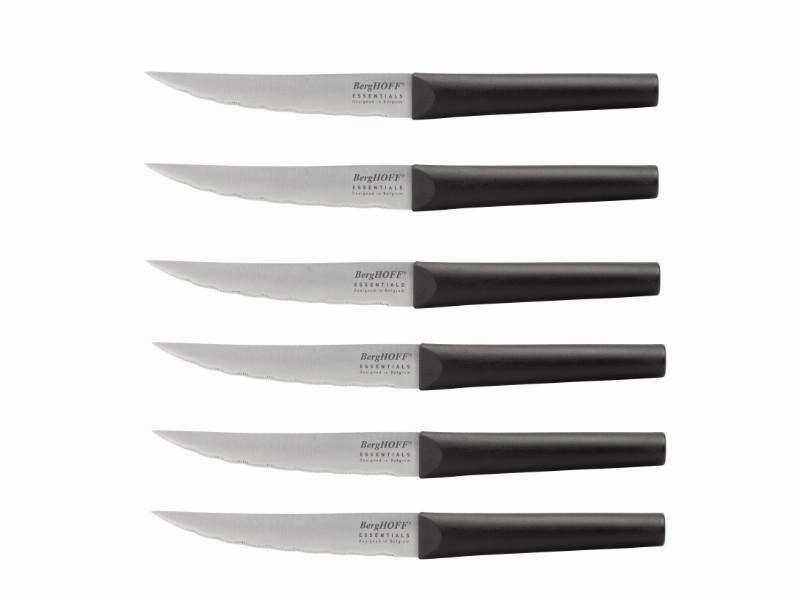 BergHOFF Eclipse 9" Stainless Steel Steak Knife, Set of 6 Food Storage,Kitchen Storage
